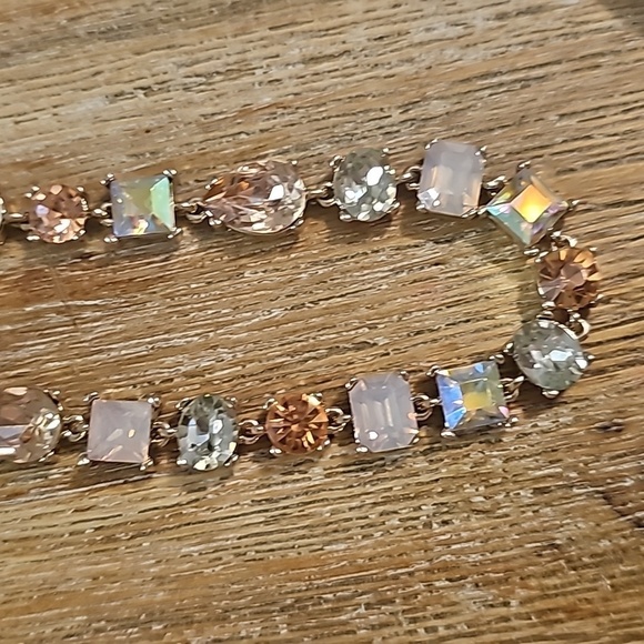 Loft Silver tone Necklace with Chunky Colorful Pronged Gemstones - Picture 2 of 5